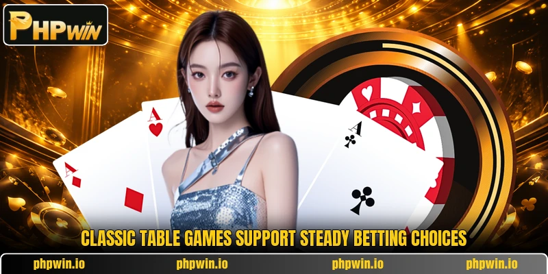 Classic table games support steady betting choices