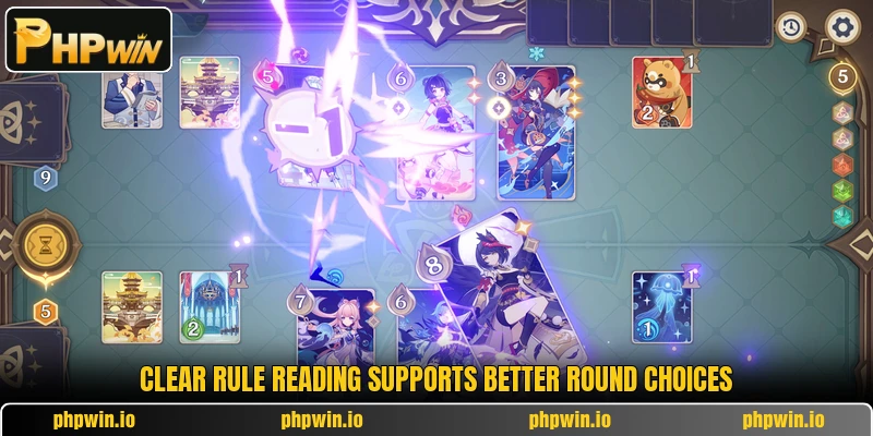 Clear rule reading supports better round choices Clear rule reading supports better round choices