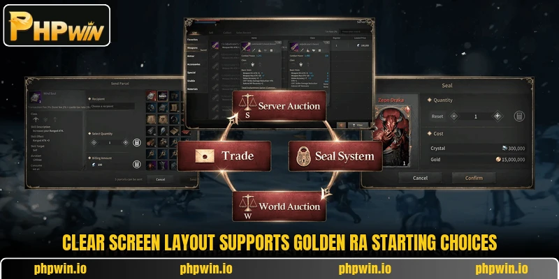Clear screen layout supports Golden RA starting choices Clear screen layout supports Golden RA starting choices