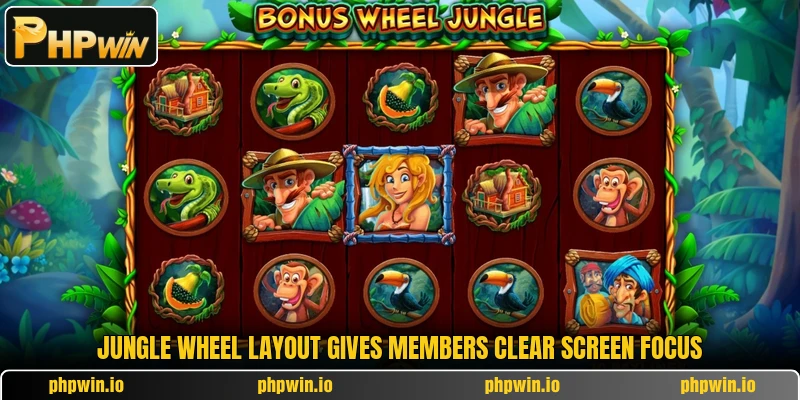 Jungle Wheel layout gives members clear screen focus