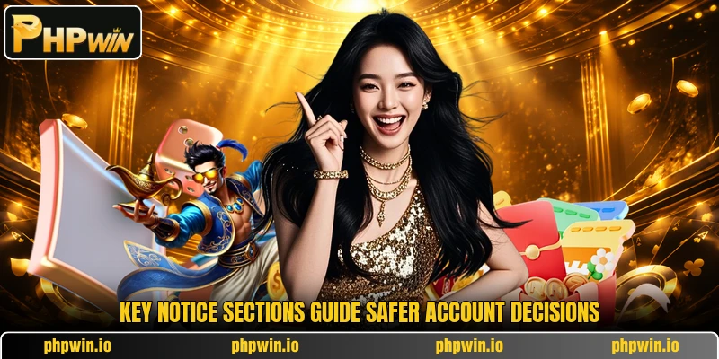 Key notice sections guide safer account decisions