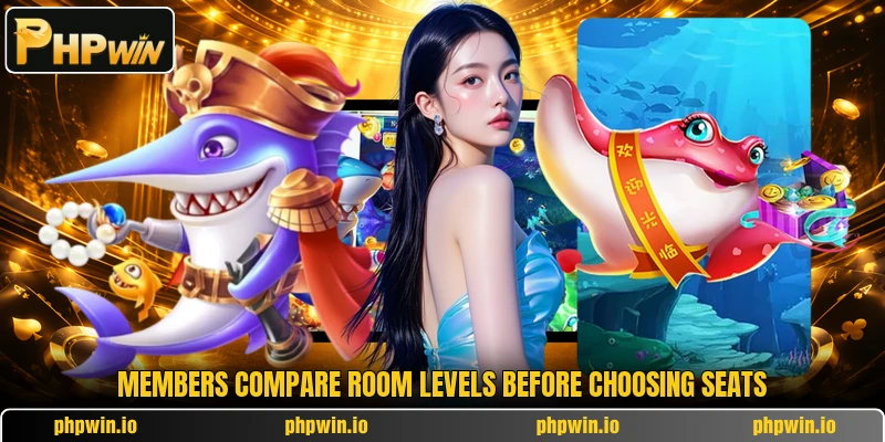 Members compare room levels before choosing seats Members compare room levels before choosing seats