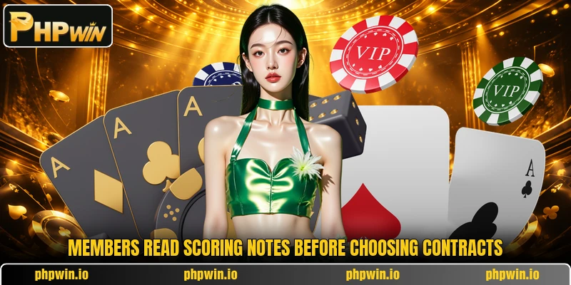 Members read scoring notes before choosing contracts Members read scoring notes before choosing contracts
