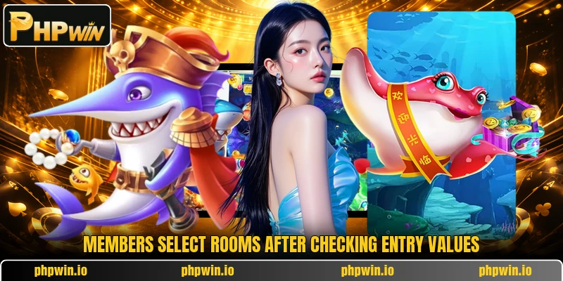 Members select rooms after checking entry values