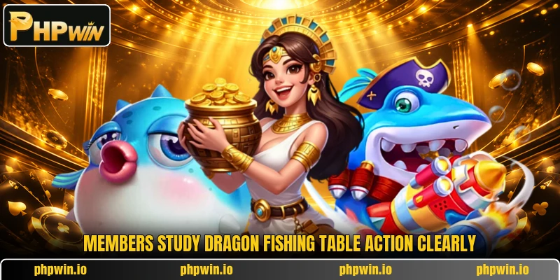 Members study Dragon Fishing table action clearly Members study Dragon Fishing table action clearly