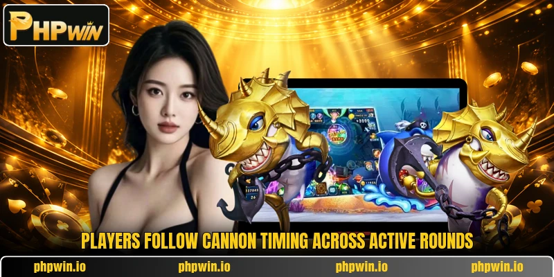 Players follow cannon timing across active rounds Players follow cannon timing across active rounds