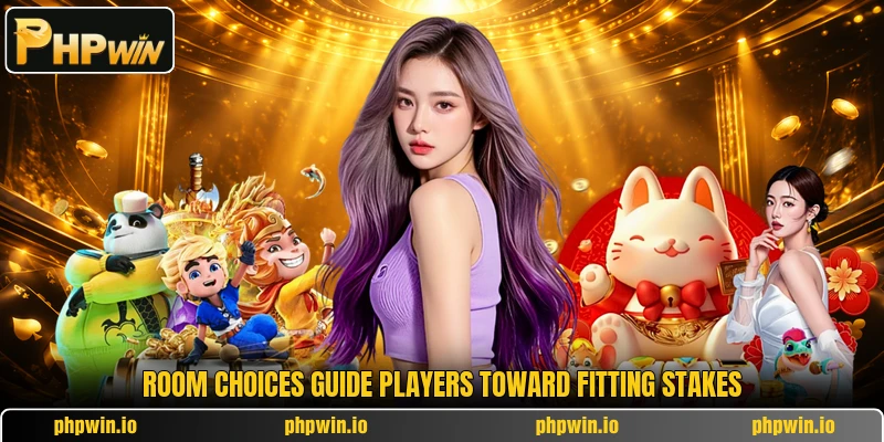 Room choices guide players toward fitting stakes Room choices guide players toward fitting stakes