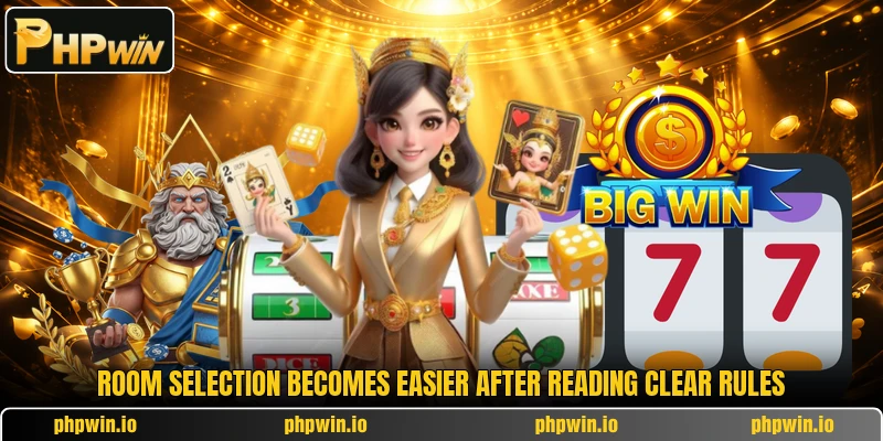 Room selection becomes easier after reading clear rules