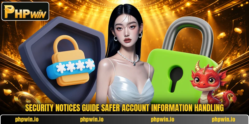 Security notices guide safer account information handling