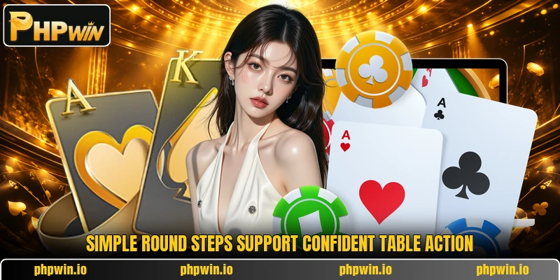 Simple round steps support confident table action Simple round steps support confident table action